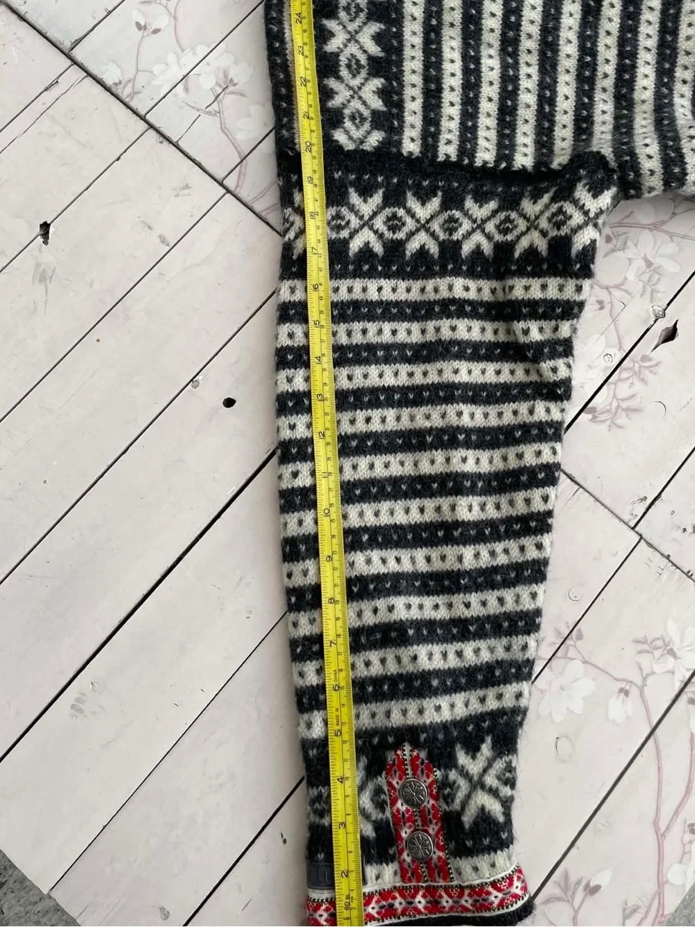 Dale of Norway Black, White & Red Nordic Wool Cardigan